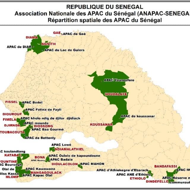 Répartition spatiale des APAC du Sénégal